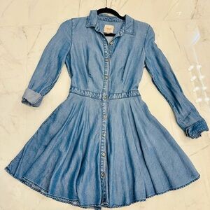 Guess Light Blue Flowy Denim Skater Dress size 0